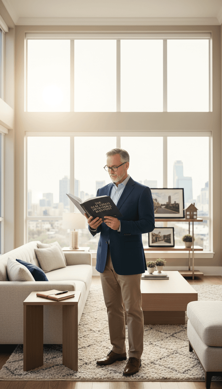 Veteran real estate advisor reviewing property information outside a Boca Raton home